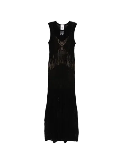 Liu •jo Black Sleeveless Crochet Day Dress