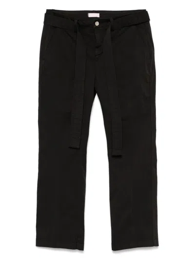 LIU •JO BLACK STRETCH TROUSERS WITH BELT
