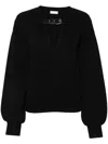 Liu •jo Strap Detailed V-neck Jumper Liu-jo In Black