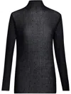 Liu •jo Liu Jo Black Semi-transparent Ribbed Cotton Top With Rhinestones In Black