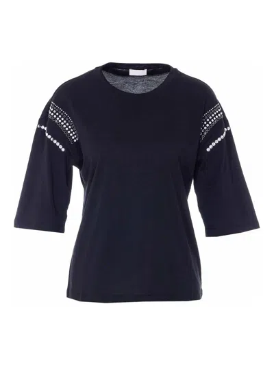 Liu •jo Application Details T-shirt In Black