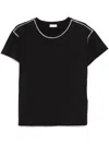 Liu •jo Black T-shirt Embellished With Rhinestones