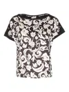 Liu •jo Printed Shoulder-button T-shirt In Multi