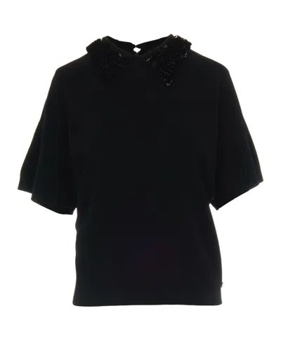 Liu •jo Black T-shirt With Sequins