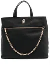 Liu •jo Liu Jo Structured Black Handbag With Gold Accents In Black