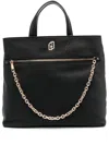Liu •jo Liu Jo Structured Black Handbag With Gold Accents In Black
