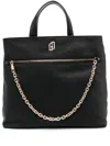 Liu •jo Liu Jo Structured Black Handbag With Gold Accents