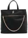 Liu •jo Liu Jo Structured Black Handbag With Gold Accents