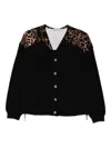 Liu •jo Leopard-print Button Cardigan In Black