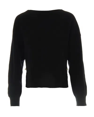 LIU •JO BLACK WOOL SWEATER