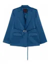 Liu •jo Liu Jo Blue Jacket With Belt And Pockets In Blue