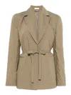 Liu •jo Liu Jo Tailored Green Jacket With Belted Waist