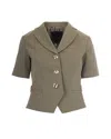 Liu •jo Green Peppermint Cropped Blazer In Green