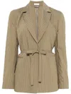 Liu •jo Liu Jo Tailored Green Jacket With Belted Waist In Green