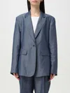 Liu •jo Liu Jo Single-breasted Blazer With Notched Lapels In Gnawed Blue