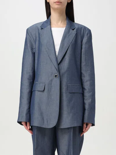 LIU •JO BLAZER LIU JO WOMAN COLOR GNAWED BLUE,G75832011