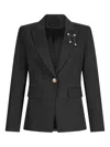 Liu •jo Blazer With Brooch Detail In Black