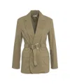 Liu •jo Liu Jo Blazer With Waist Belt And Golden Accents In Neutrals