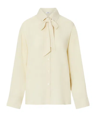 Liu •jo Blouse With Bow In Neutral