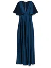 Liu •jo Liu Jo Blu Midi Dress In Satin With V-neck In Blue