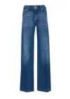 Liu •jo Liu Jo Long Stretch Jeans With Logo Belt In Blue