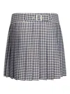 Liu •jo Liu Jo Check Pattern Pleated Miniskirt With Belt Loops In White