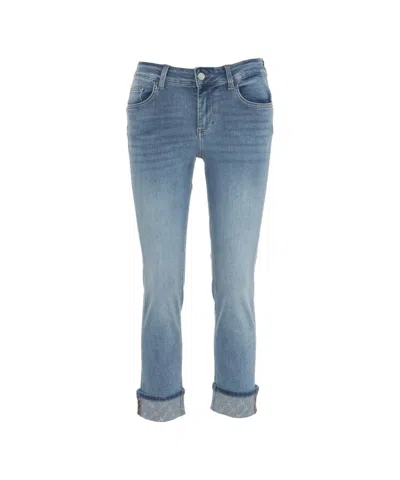 Liu •jo Liu Jo Blue Bottom-up Skinny Jeans With Turn-ups