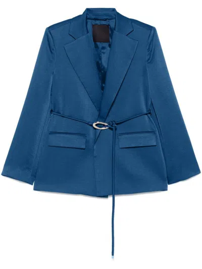 Liu •jo Liu Jo Blue Jacket With Belt And Pockets