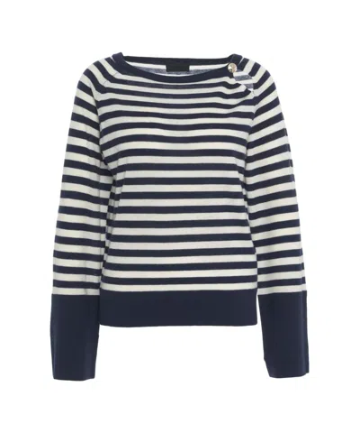 Liu •jo Liu Jo Blue Pullover With Bat Sleeves In Multi
