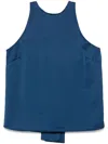 Liu •jo Liu Jo Blue Satin Top With A Bow In Blue