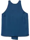 Liu •jo Liu Jo Blue Satin Top With A Bow