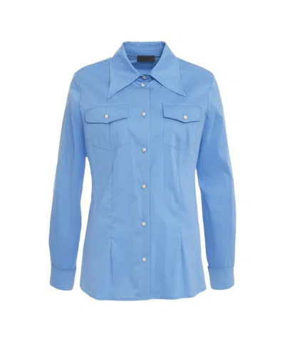 Liu •jo Liu Jo Blue Shirt With Decorative Buttons