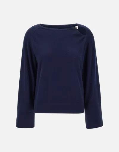 Liu •jo Liu Jo Blue Wool Cashmere Sweater In Multi
