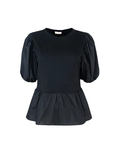 LIU •JO LIU JO BLUSA IN POPELINE NERA