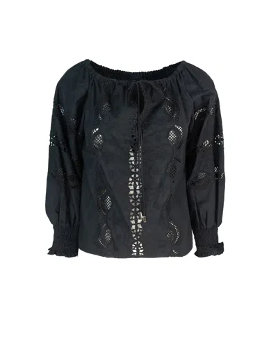 Liu •jo Liu Jo Blusa Nera Con Ricami In Black