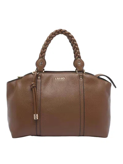 Liu •jo Logo Satchel Bag In Brown