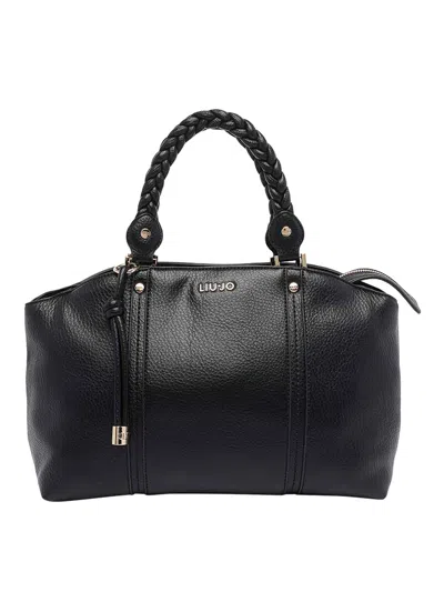 Liu •jo Logo Satchel Bag In Black