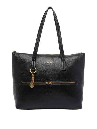 Liu •jo Logo Shoulder Bag In Black