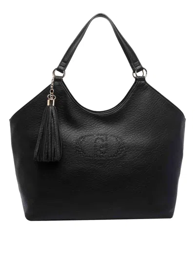 Liu •jo Logo Shoulder Bag In Black