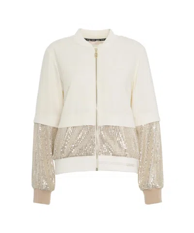 Liu •jo Liu Jo Bomber Jacket With Shimmering Sequin Appliqués