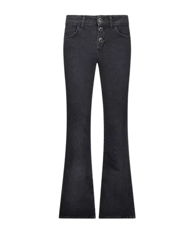 Liu •jo Bootcut Bottom Up Jeans In Black