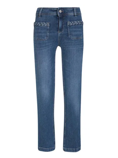 Liu •jo Bootcut Cropped Jeans In Blue