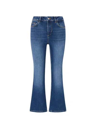 Liu •jo Bootcut Jeans With Rhinestones In Blue