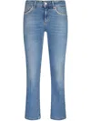Liu •jo Bootcut Jeans With Rhinestones In Blue