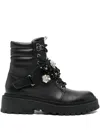 Liu •jo Flower Embellished Rumi Boots In Black