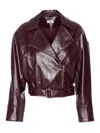 Liu •jo Bordeaux Vinyl Effect Jacket In Burgundy