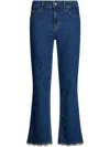 Liu •jo Bottom Up Bootcut Jeans With Rhinestones In Blue