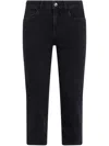 Liu •jo Bottom Up Capri Jeans In Black