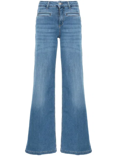 Liu •jo Bottom Up Flared Jeans In Blue