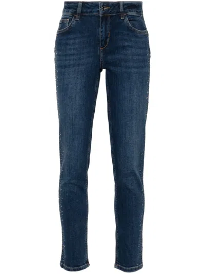 Liu •jo Cropped Skinny-cut Jeans In Blue